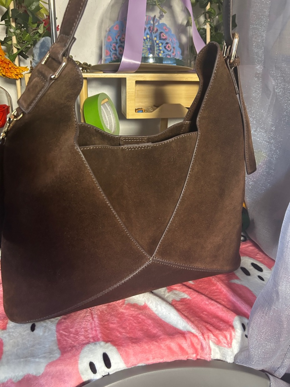 Dune London Dearest Suede Oversized Slouchy Hobo Shoulder Bag - Picture 16 of 17